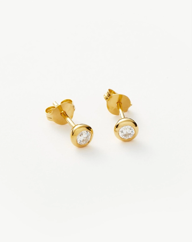 Classic Stone Stud Earrings | 18ct Gold Vermeil/Cubic Zirconia