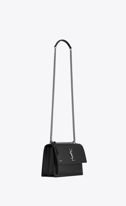 SUNSET MEDIUM CHAIN BAG IN COATED BARK LEATHER | Saint Laurent | YSL.com