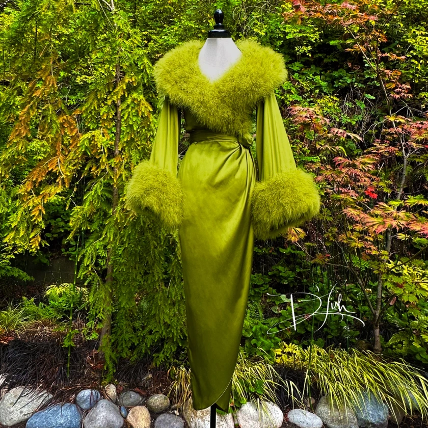 Spring Olive  "Cleo" Dressing Gown Limited Edition Collector Color PRE-ORDER