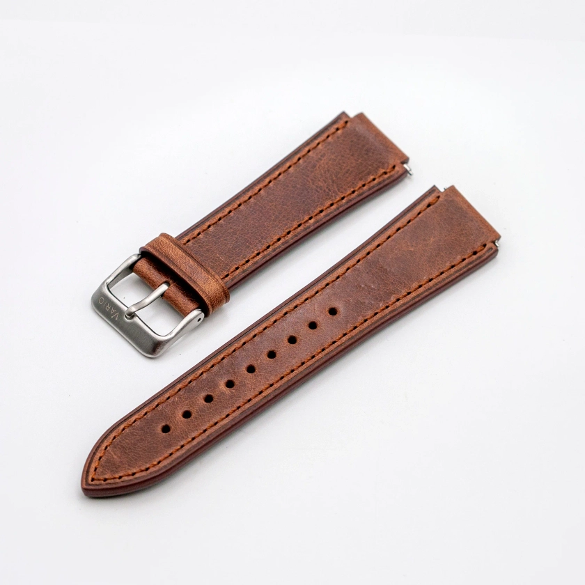 Oiled Leather Russet Brown Watch Strap for Casio AE1200WH World Time Watch