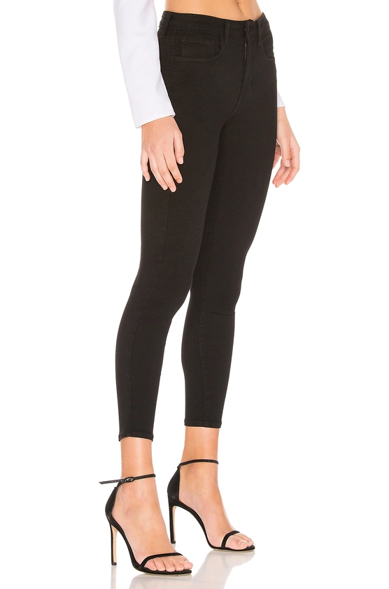 L'AGENCE Margot High Rise Skinny Jean in Noir | REVOLVE