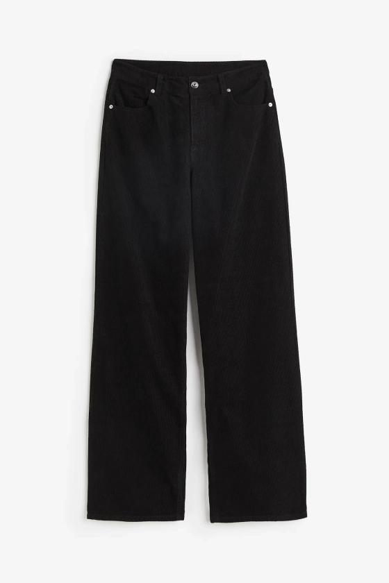 Pantalon en velours côtelé - Noir - FEMME | H&M FR