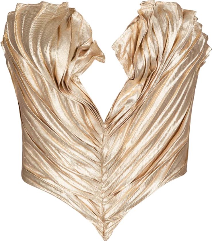 Thierry Mugler Spring 1985 Gold Lamé Shell Corset