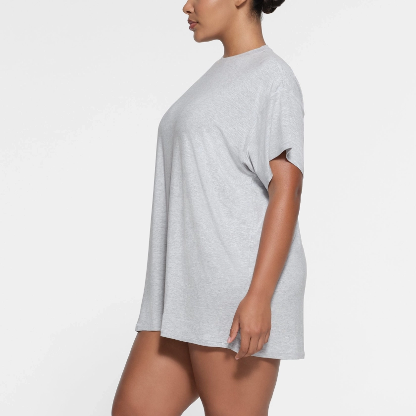 SKIMS SLEEP T-SHIRT MINI DRESS | LIGHT HEATHER GREY