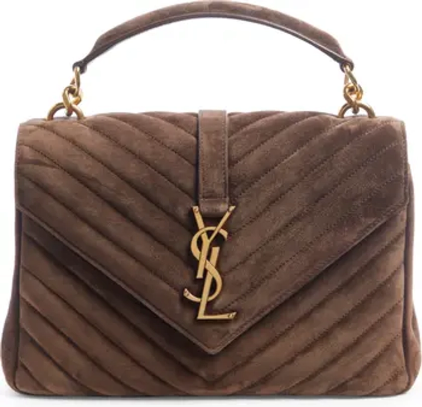 Saint Laurent Medium College Suede Shoulder Bag | Nordstrom