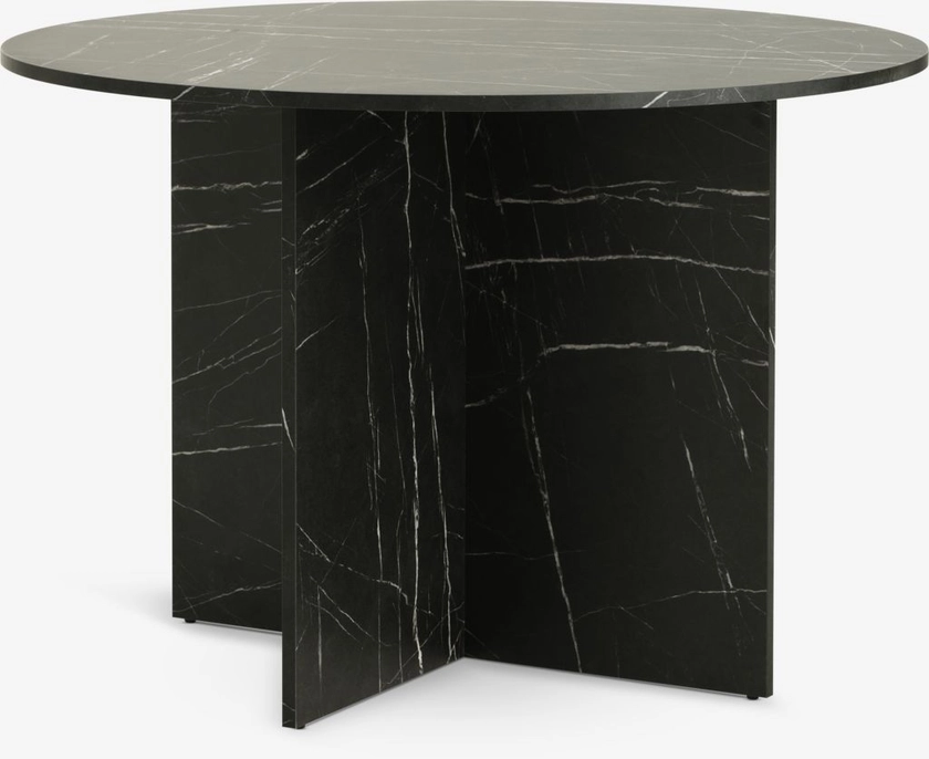 Table KRONDAL Ø110 imitation marbre noir | JYSK