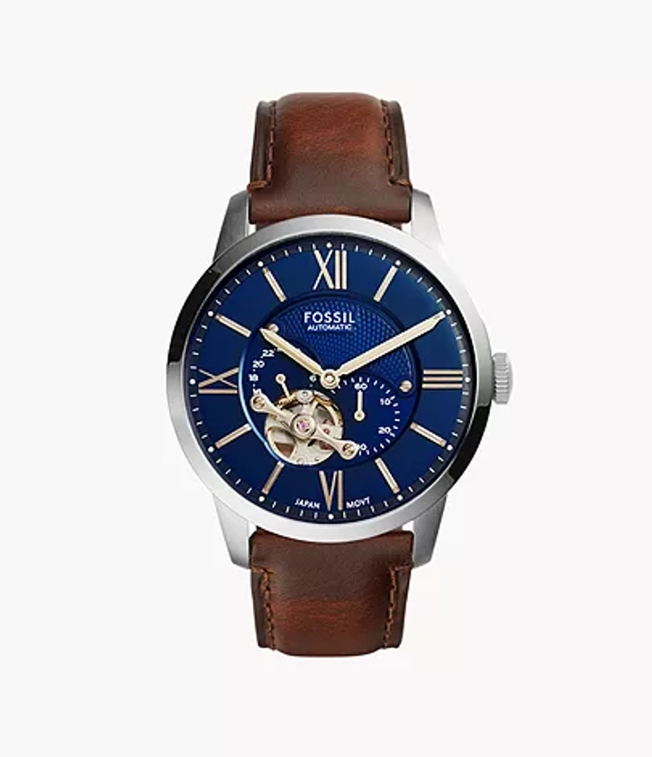 Montre Townsman automatique en cuir brun