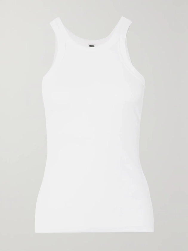 TOTEME + NET SUSTAIN Curved ribbed stretch organic cotton-jersey tank | NET-A-PORTER