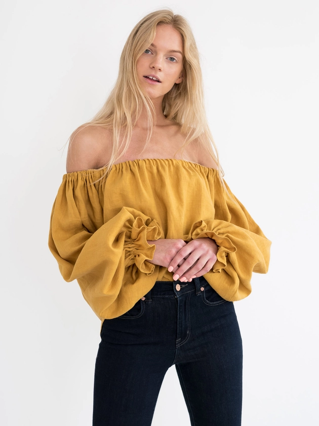 ALICE Off Shoulder Linen Top - Love and Confuse