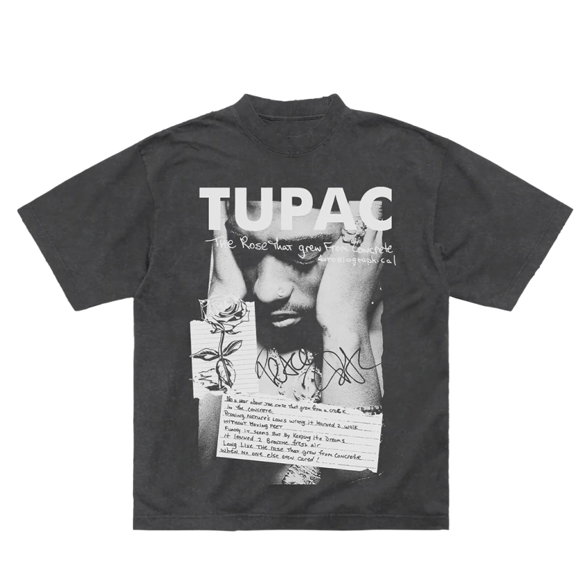 The Rose Charcoal T-Shirt - 2pac Official