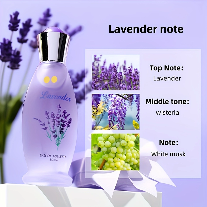 50ml Eau De Toilette For Women, Refreshing And Long Lasting Lavender/Lily/Jasmine/Rose Fragrance With Floral Notes, Perfume For Dating And Daily Life, A Perfect Christmas Gift For Her