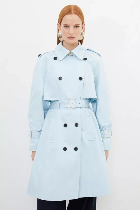 Jackets & Coats | Petite Tailored Full Skirt Midi Trench Coat | KarenMillen