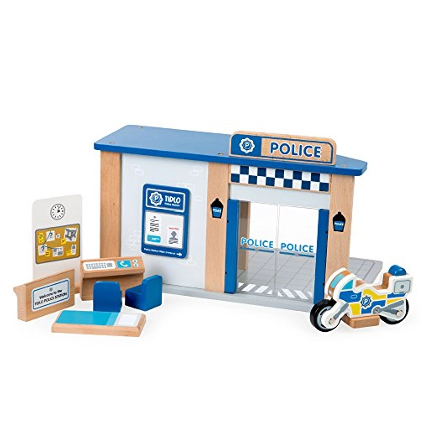 Tidlo T0503 Wooden Police Station with Accessories, Multi Color : Amazon.co.uk: Toys & Games