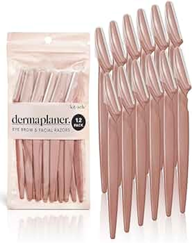 Kitsch Dermaplaning Tool - Face Razor for Women | Eyebrow Razor & Face Shaver for Women | Facial Hair Removal for Women | Facial Razors for Women | Dermaplane Razor for Women Face, 12 pc (Terracotta)