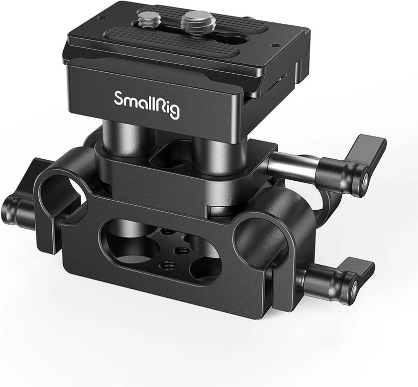 SMALLRIG 2272 - Placa base universal de altura ajustable con sistema de soporte de riel de 15 mm para cámara réflex digital y sin espejo
