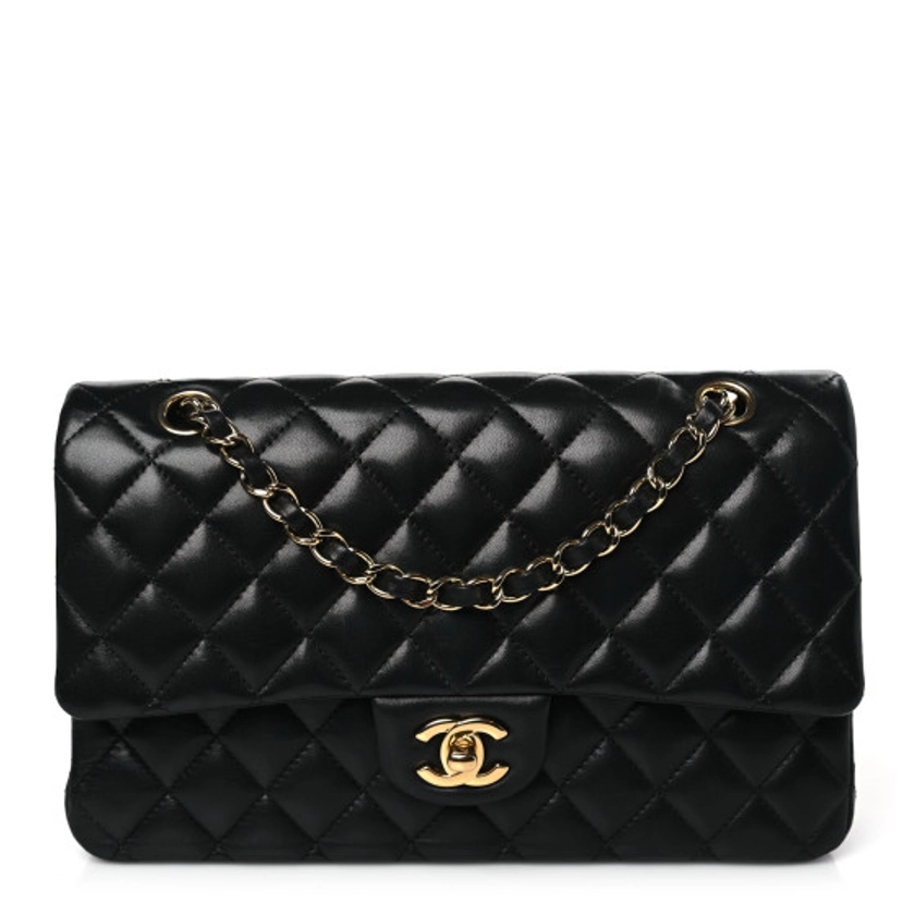 CHANEL Lambskin Quilted Medium Double Flap Black | FASHIONPHILE