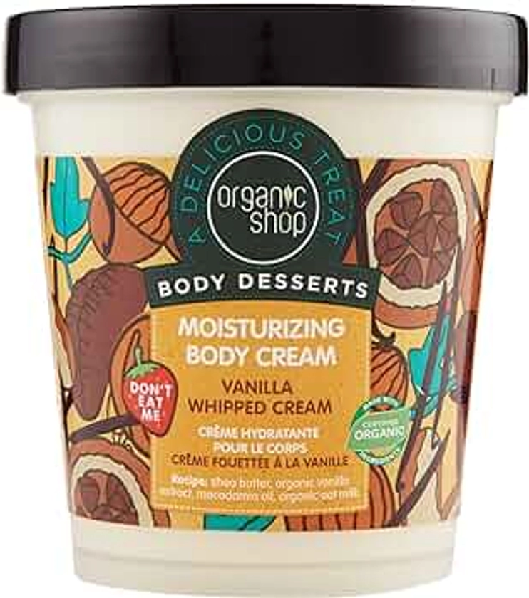 Organic Shop Body Desserts Vanilla Whipped Moisturizing Body Cream, 450 ml