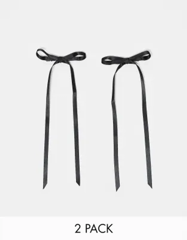 ASOS DESIGN - Barrettes à cheveux avec détail nœud - Noir