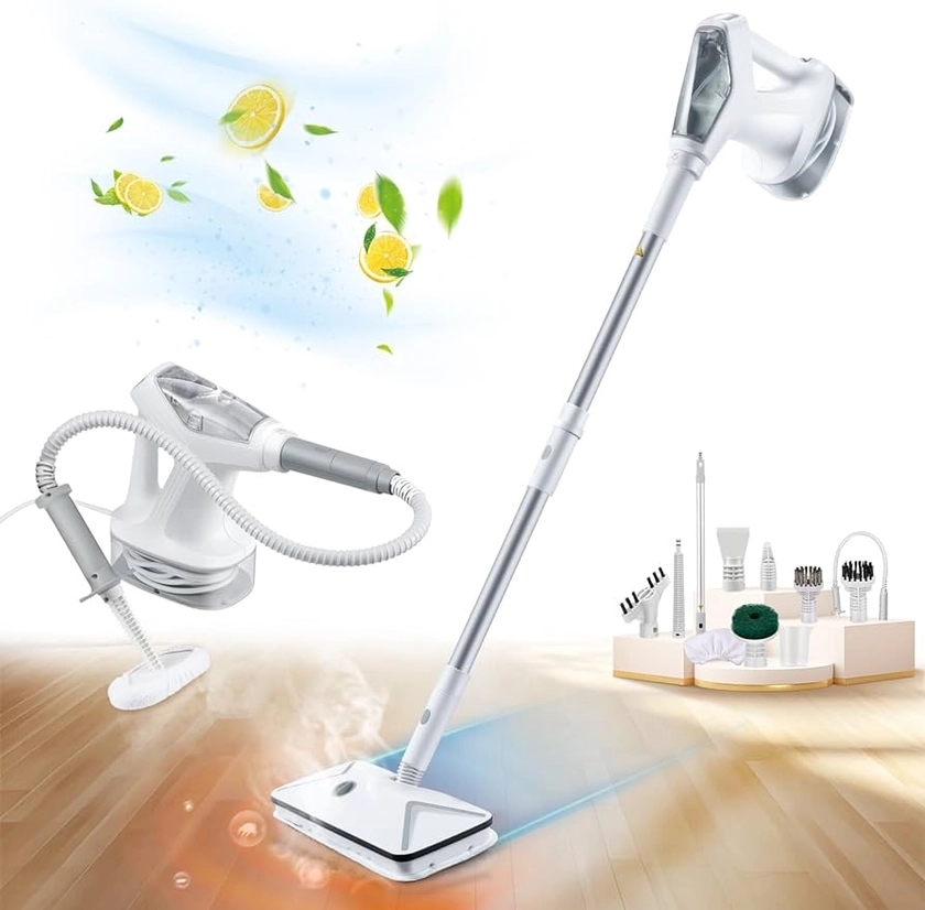 Amazon.com - Hapyvergo 27 in 1 Steam Mop Cleaner Machine with Stand with Handheld Unit for Cleaning Steamer Mops for Hardwood Laminate Floor, Grout Tile, Car 120V