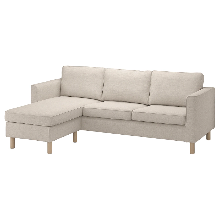 PÄRUP 3-seat sofa with chaise longue, Gunnared beige - IKEA