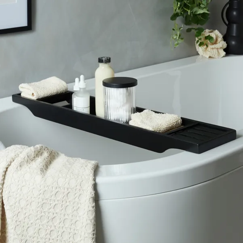 Black Bamboo Bath Rack | Dunelm