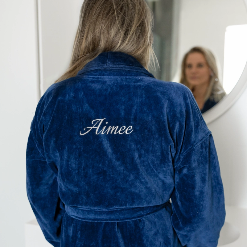 Personalised bathrobe - Women - Blue - S/M