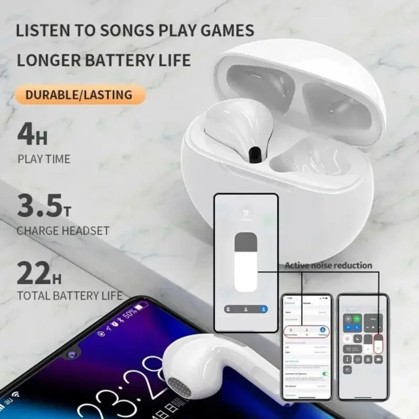 Genuine Xiaomi Air Pro 6 TWS Wireless Bluetooth Earphones Mini Pods Earbuds Earpod Headset For Android IOS With Mic - AliExpress