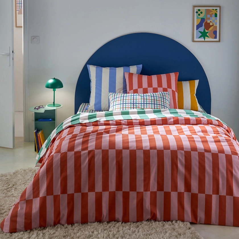 Housse de couette 50% coton recyclé, Tabaka rouge