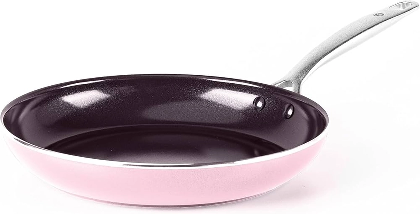 Blue Diamond Cookware Diamond Infused Ceramic Nonstick 10" Frying Pan Skillet, PFAS-Free, Dishwasher Safe, Oven Safe, Pink