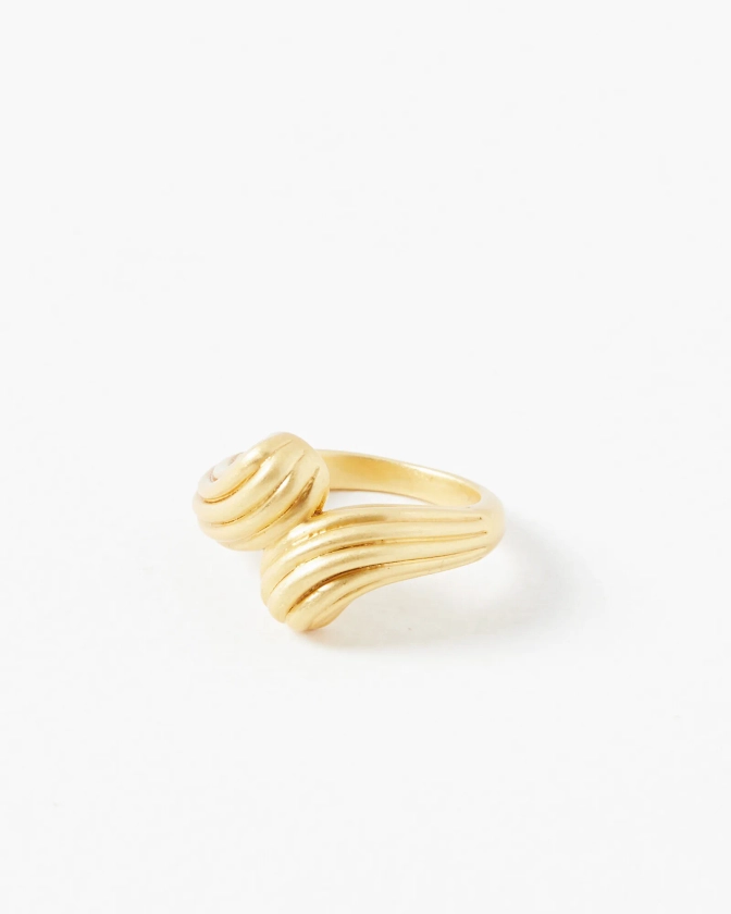Maribel Sculptural Gold Plated Statement Ring | Oliver Bonas