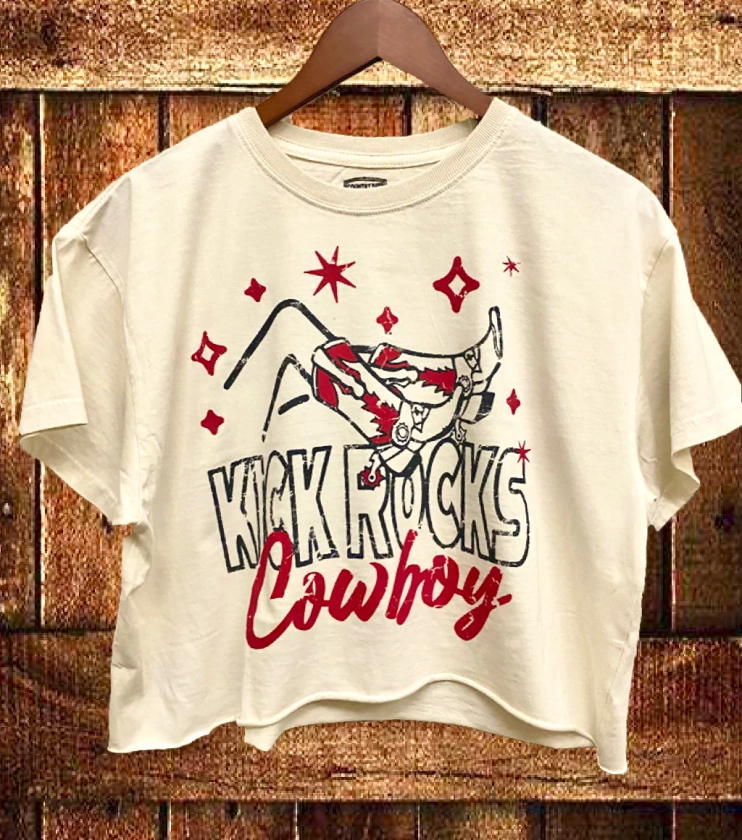 Kick Rocks Cowboy Vintage Relaxed Crop T-shirt