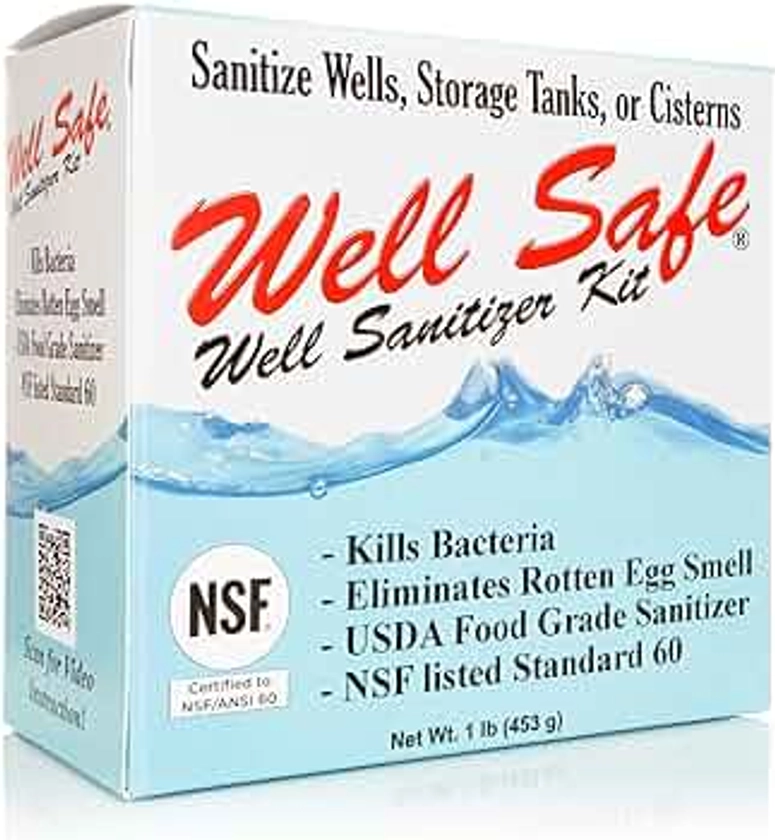 Well Sanitizer Kit - Water Purification for Storage Tanks & Cisterns - Improves Well Water Smell and Taste - Easy to Use - USDA Food Grade and Well Water Treatment