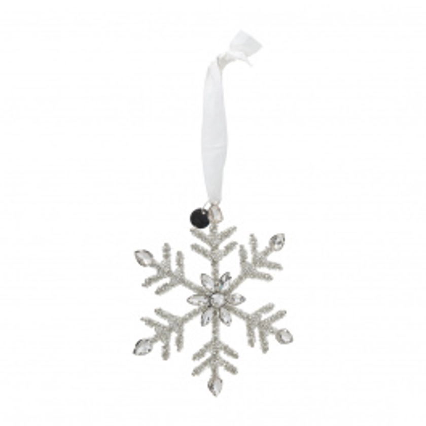 Ornament Shimmering Snowflake, Zilver