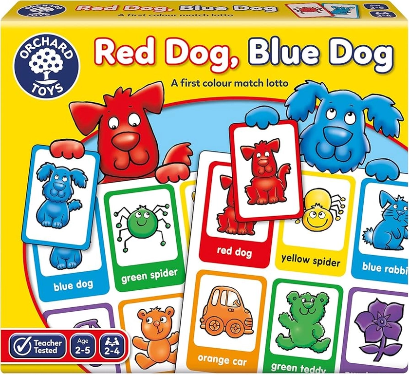 Orchard Toys Red Dog Blue Dog Lotto Game, A Fun First Matching and Memory Game, Perfect For Children Aged 2-5, Develops Memory Skills