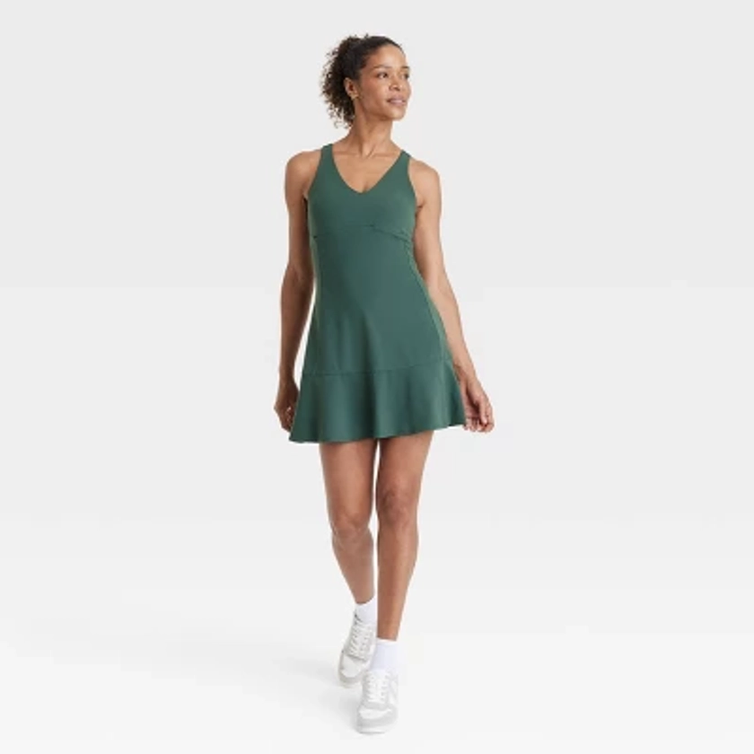 Women's Everyday Soft Double V Active Dress - All In Motion™ Dark Green S