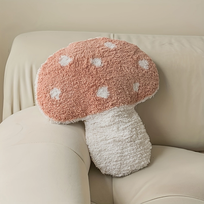 1pc Stuffed Mushroom Head Pillow, Sofa Decor Cushion Washable Pillow, Creative Mushroom Doll Christmas Gifts Bedroom Living Room Home Decor