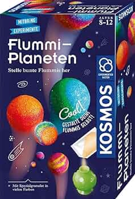 KOSMOS 657765 Flummi-Planeten, bunte Flummis selbst herstellen, coole Farbmuster selber mixen, Experimentierset für Kinder ab 8 Jahre, Mitbringexperiment, Aktivität für Kindergeburtstag