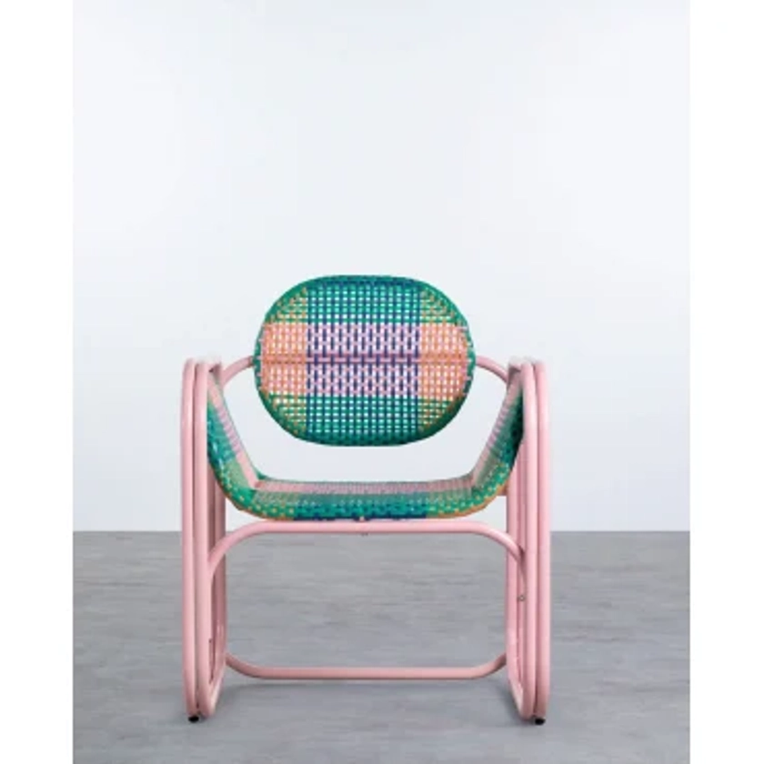 Sessel mit Armlehnen aus Aluminium und synthetisches Rattan Emba Studio