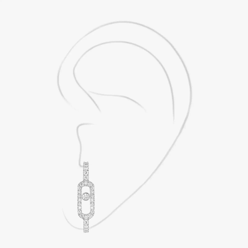 Boucle d'Oreille Diamant en Or Blanc Move Classique | Messika 10007-WG