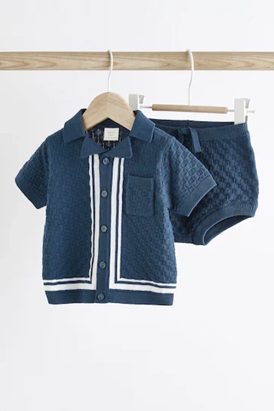 Buy Navy Knitted Top and Short Baby Set (0mths-2yrs) from the Next UK online shop