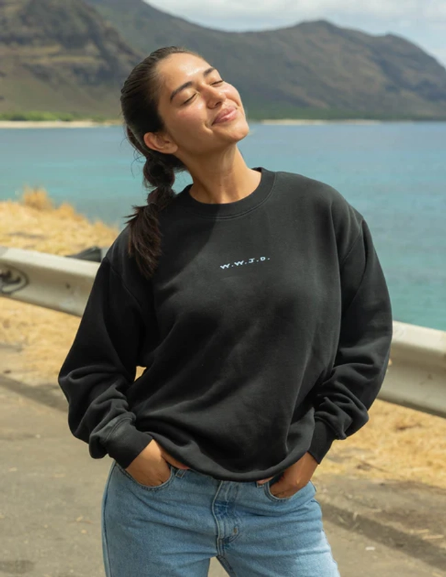 WWJD Black Unisex Crewneck