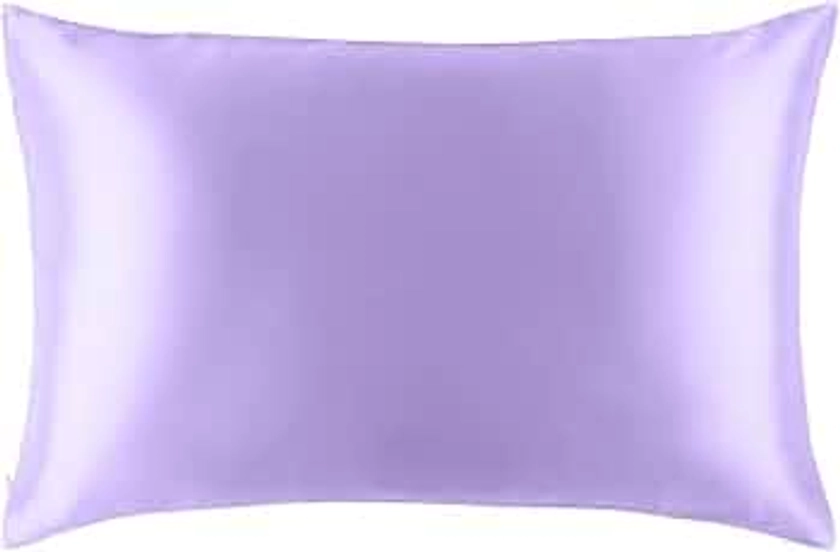 MYK Pure Natural Mulberry Silk Pillowcase, 19 Momme with Both Sides Silk for Hair & Skin, Oeko-TEX (Standard, Lavender)