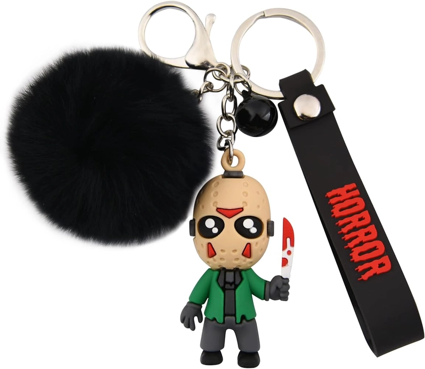 CEMMY XU Women Men Halloween Keychain Horror Movie Keychains Small Bell for Party Favor