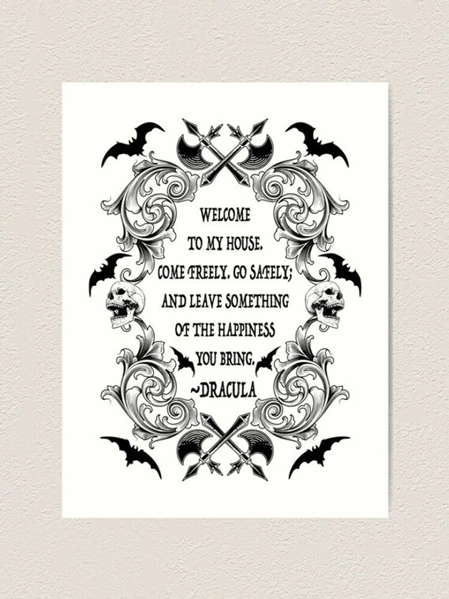 Printable Art Dracula Quotes Welcome to My House Gothic | Etsy Australia