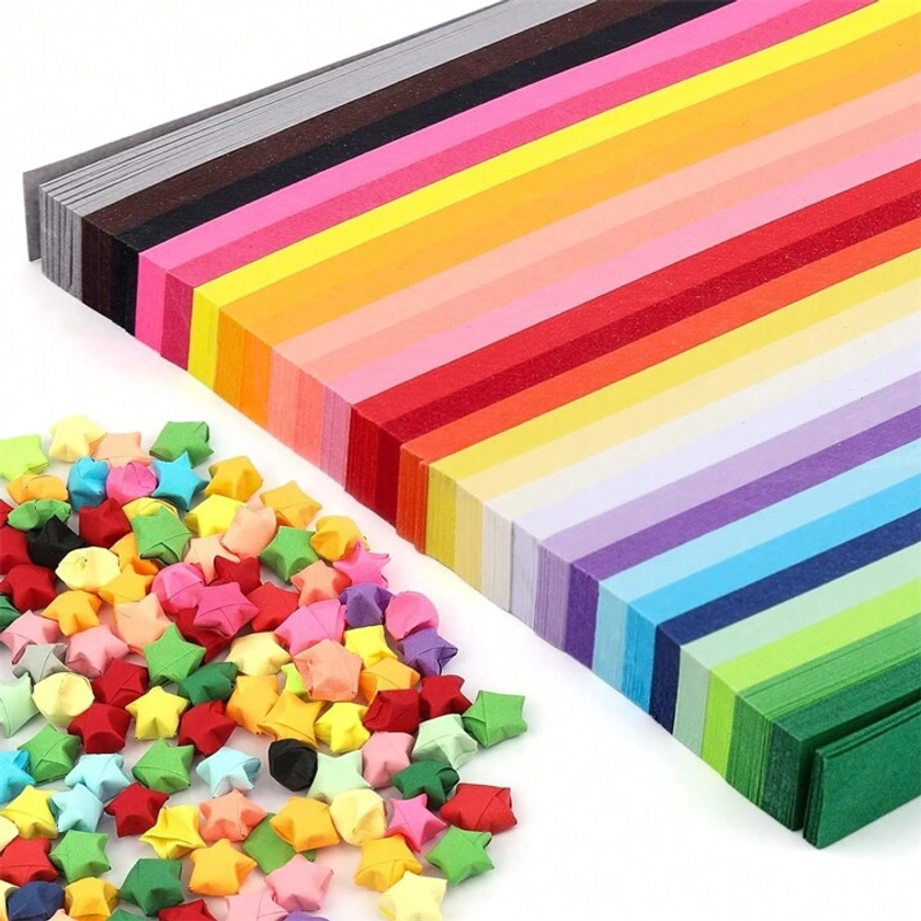 540/1030 Sheets Of Star Origami, 27 Colors Of Star Paper Strips, Double-Sided Origami, Solid Color Lucky Star Decorative Paper Strips, DIY, Colorful Paper Scraps, Stars