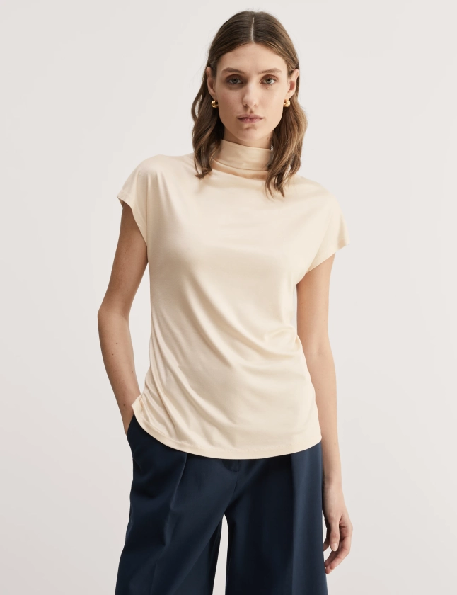 Jersey Funnel Neck Top