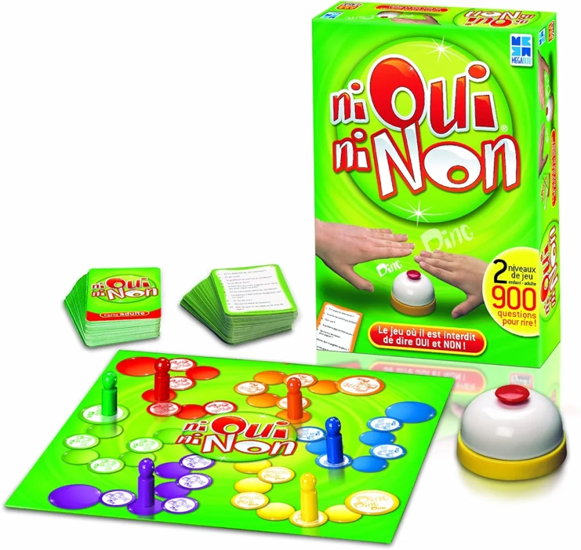 Mégableu - Ni Oui Ni Non - Grand Classique - Jeu de Société Délirant - Plus de 900 Questions sur des Cartes - A Jouer en Famille ou Entre Amis - De 2 à 6 Joueurs - A Partir de 7 Ans