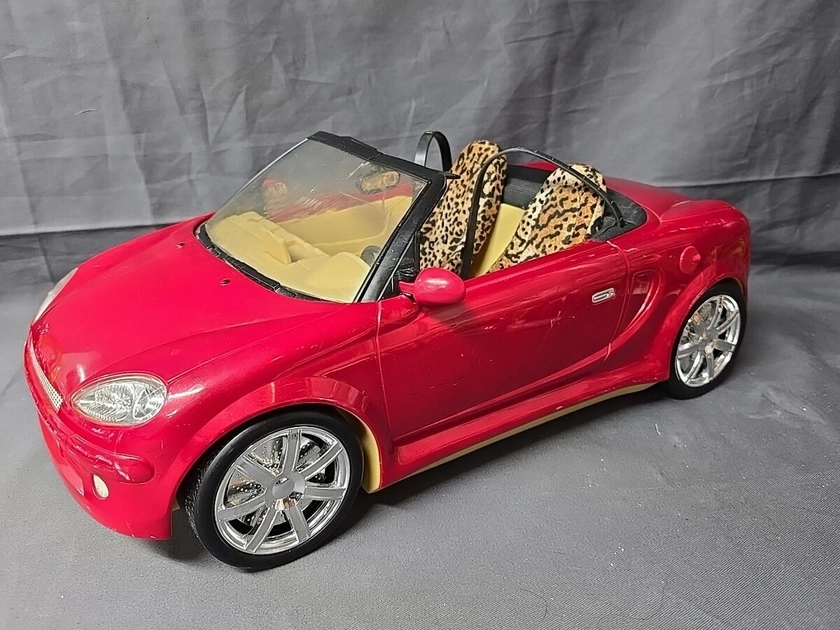 Mattel Barbie My Scene My Ride Red Car Convertible 2003 Leopard Seats