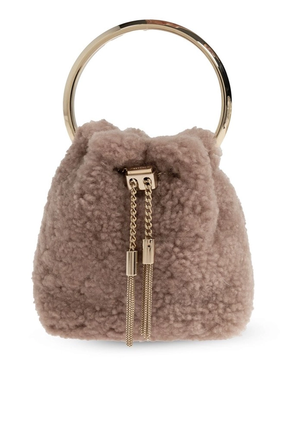 Jimmy Choo Logo Engraved Mini Bucket Bag