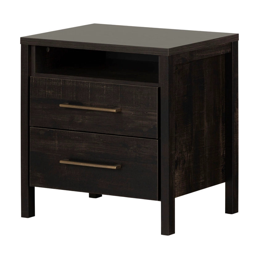 Gravity - 2-Drawer Nightstand, Rubbed Black* D